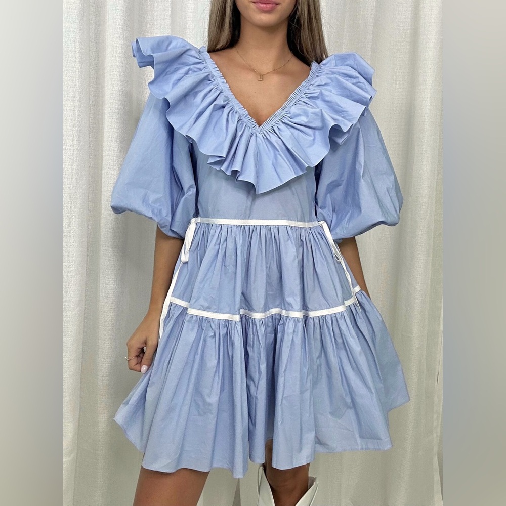 Puff sleeve mini dress